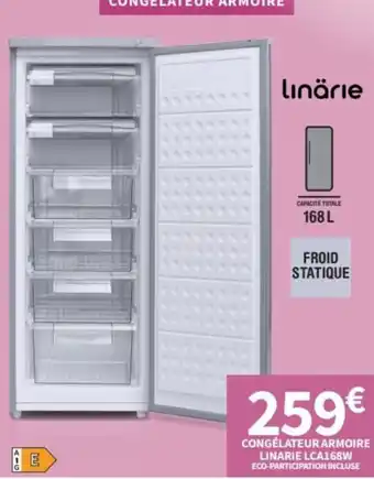 Conforama Congélateur armoire linarie lca168w eco-participation incluse offre