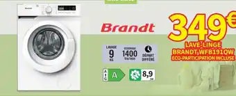 Conforama BRANDT Lave-linge wfb191qw eco-participation incluse offre