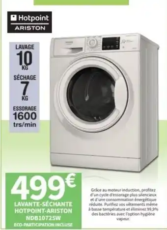 Conforama HOTPOINT ARISTON Lavante-séchante hotpoint-ariston ndb10725w offre