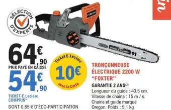 E.Leclerc Jardi "FOXTER" Tronçonneuse electrique offre