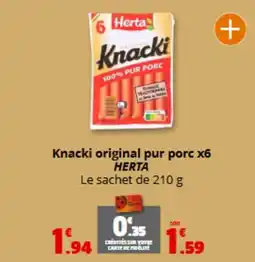 Coccimarket HERTA Knacki original pur porc x6 offre