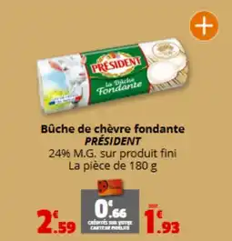 Coccimarket PRÉSIDENT Bûche de chèvre fondante offre