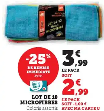 Hyper U Lot de 10 microfibres offre