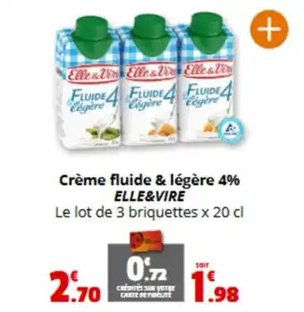 Coccimarket ELLE&VIRE Crème fluide & légère 4% offre