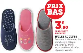 Hyper U Mules adultes offre