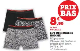 Hyper U Lot de 3 boxers homme offre