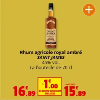 Coccimarket SAINT JAMES Rhum agricole royal ambré offre