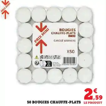 Hyper U 50 bougies chauffe-plats offre