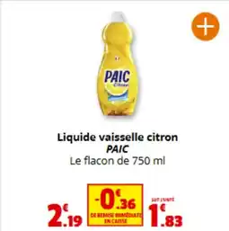 Coccimarket PAIC Liquide vaisselle citron offre