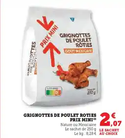 Hyper U Grignottes de poulet roties prix mini offre