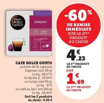 Hyper U Cafe dolce gusto offre