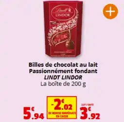 Coccinelle Express LINDT LINDOR Billes de chocolat au lait Passionnément fondant offre