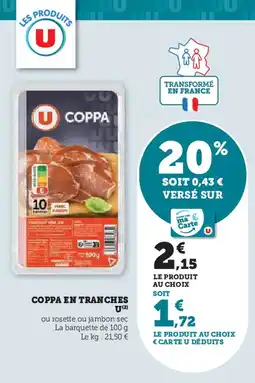 Hyper U Coppa en tranches u offre