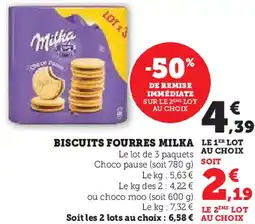 Hyper U Biscuits fourres milka offre