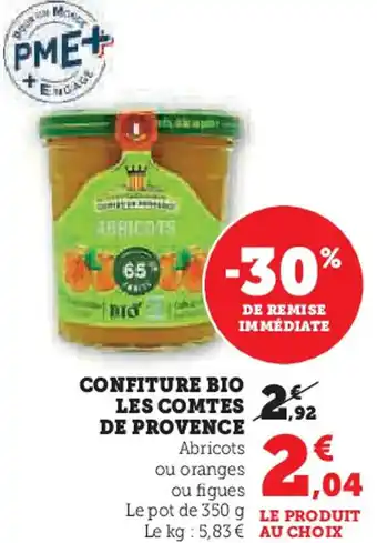 Hyper U Confiture bio les comtes de provence offre