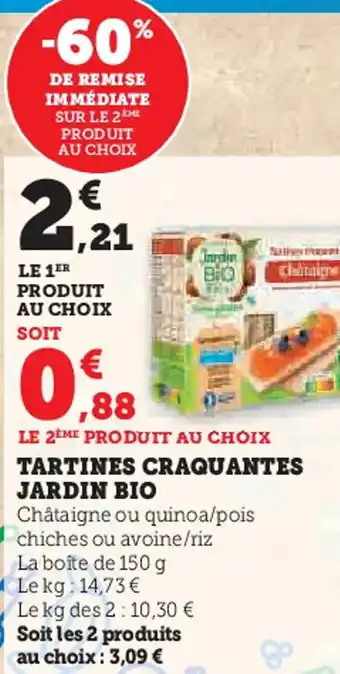 Hyper U Tartines craquantes jardin bio offre