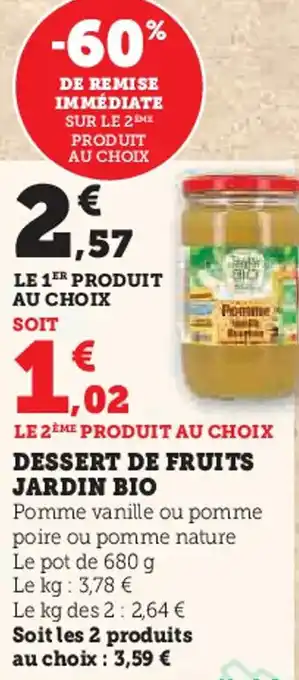 Hyper U Dessert de fruits jardin bio offre