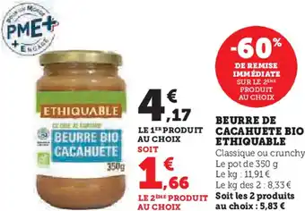 Hyper U Beurre de cacahuete bio ethiquable offre