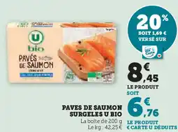 Hyper U Paves de saumon surgeles u bio offre