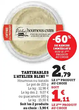 Hyper U Tartinables l'atelier blini offre