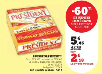 Hyper U Beurre president offre