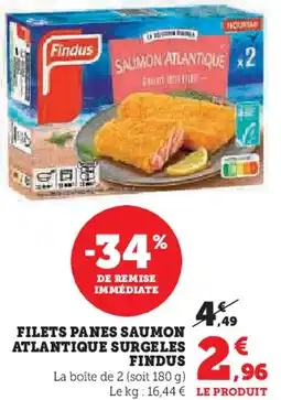 Hyper U Filets panes saumon atlantique surgeles findus offre