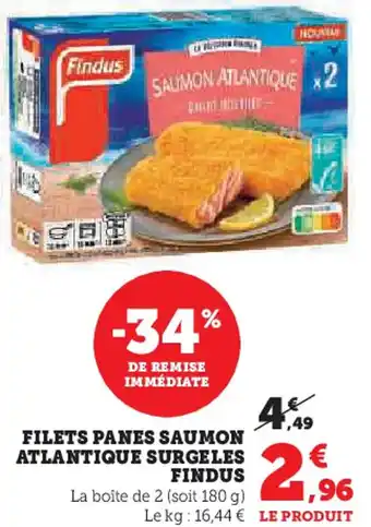 Hyper U Filets panes saumon atlantique surgeles findus offre