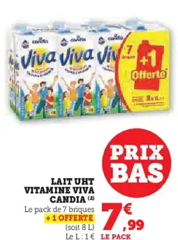 Hyper U Lait uht vitamine viva candia offre