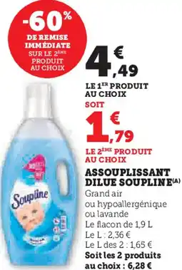 Hyper U Assouplissant dilue soupline offre