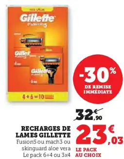 Hyper U Recharges de lames gillette offre