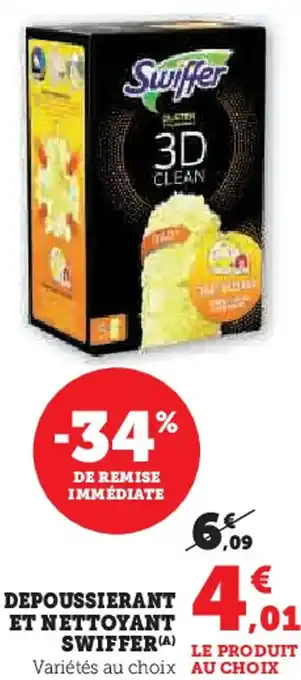 Hyper U Depoussierant et nettoyant swiffer offre