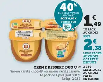 Hyper U Creme dessert duo u offre