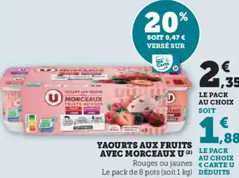 Hyper U Yaourts aux fruits avec morceaux u offre