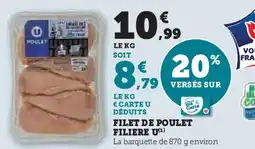 Hyper U Filet de poulet filiere u offre