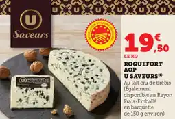 Hyper U Roquefort aop u saveurs offre