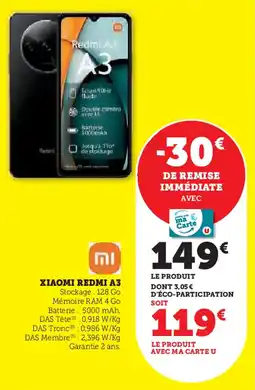 Hyper U Xiaomi redmi a3 offre