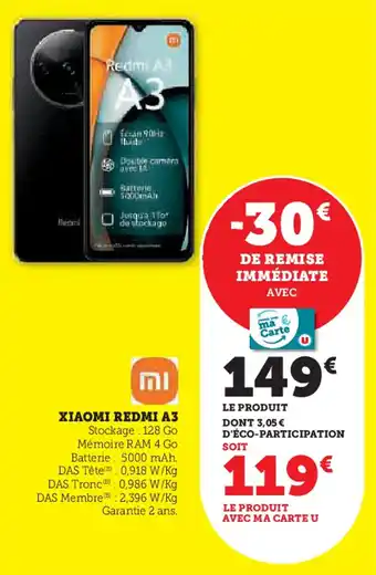 Hyper U Xiaomi redmi a3 offre