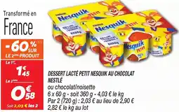 Netto Dessert lacté petit nesquik au chocolat nestlé offre