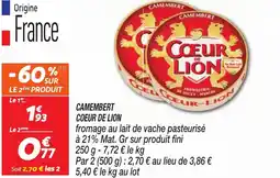 Netto Camembert coeur de lion offre