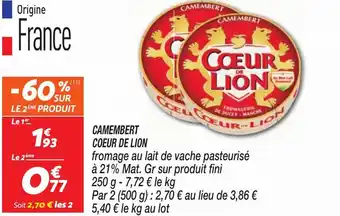 Netto Camembert coeur de lion offre
