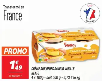 Netto Crème aux oeufs saveur vanille netto offre