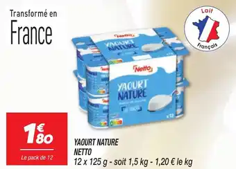 Netto Yaourt nature netto offre