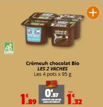 Coccinelle Express LES 2 VACHES Crèmeuh chocolat Bio offre