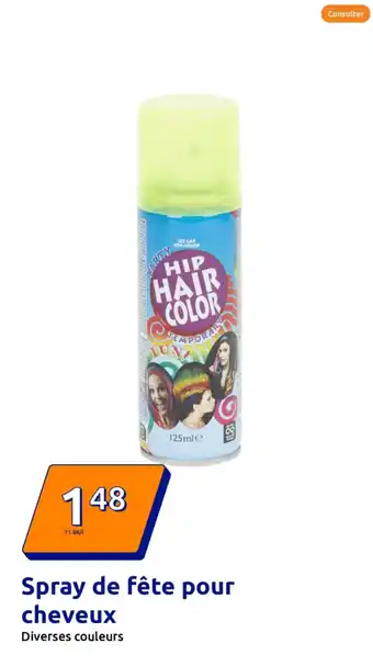 Action Spray de fête pour cheveux offre