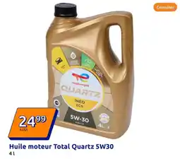 Action Huile moteur Total Quartz 5W30 offre