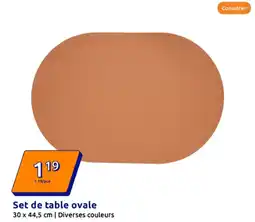 Action Set de table ovale offre