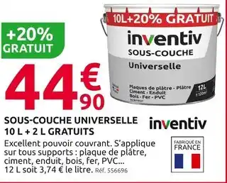 Mr Bricolage INVENTIV Sous-couche universelle 10 l + 2 l gratuits offre