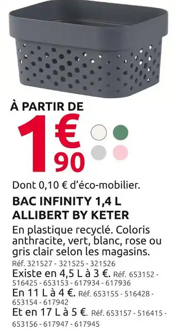 Mr Bricolage ALLIBERT BY KETER Bac infinity 1,4 l offre