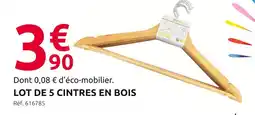 Mr Bricolage Lot de 5 cintres en bois offre