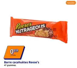 Action Barre cacahuètes Reese's offre